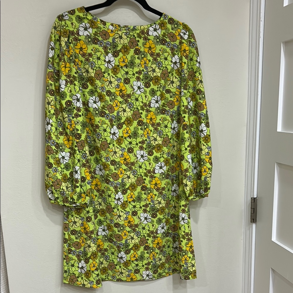 ModCloth Floral Print Dress with 3/4 Sleeves